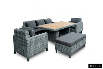Комплект плетеной мебели MOKKA BELLA большой, серый