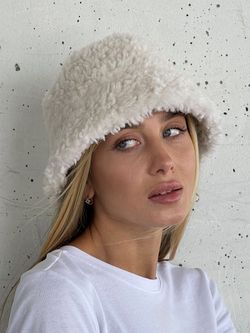 Премиальная Панама теплая из шерсти, белая, SilverFox