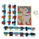 Алмазная вышивка с полным заполнением "Щенок и осень" 15*21 см, на холсте 5498153