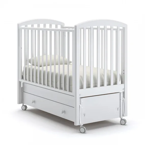 Детская кроватка с продольным маятником Гандылян Дени Белая