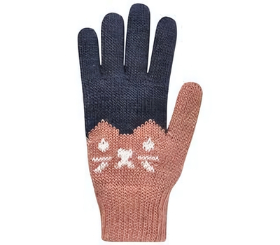 Перчатки "Кот Обормот" т.синий/пудра р.14, 1 шт.