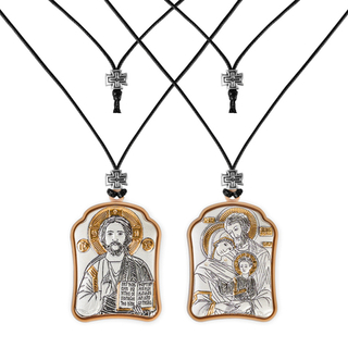 Спаситель-Св. Семейство, подвеска 2х сторонняя 30х40