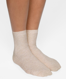 Oysho 5 пар хлопковых классических носков, песочный