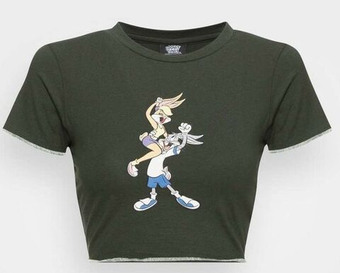 Женская теннисная футболка Ellesse Tweetest Crop T-Shirt - зеленый