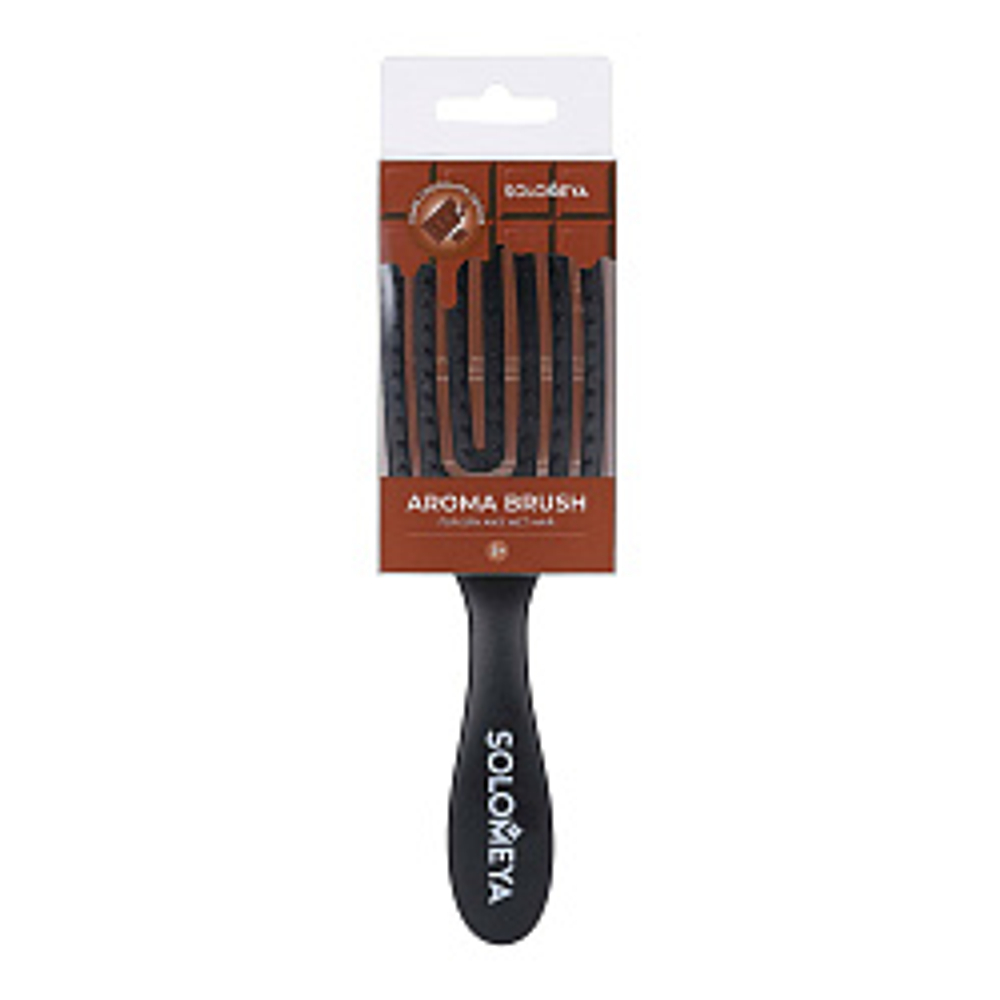 [Solomeya] Расческа массажная для волос с НАТУРАЛЬНОЙ ЩЕТИНОЙ КОРИЧНЕВАЯ Hair Brush With Natural Boar Bristle Brown, 1шт
