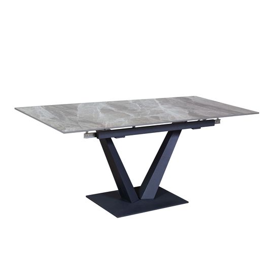 Стол раскладной Малибу (120+30+30), керамика глянцевая Italian Light Grey