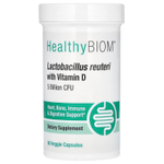 HealthyBiom, Lactobacillus Reuteri LRC с витамином D, 5 млрд КОЕ, 60 растительных капсул
