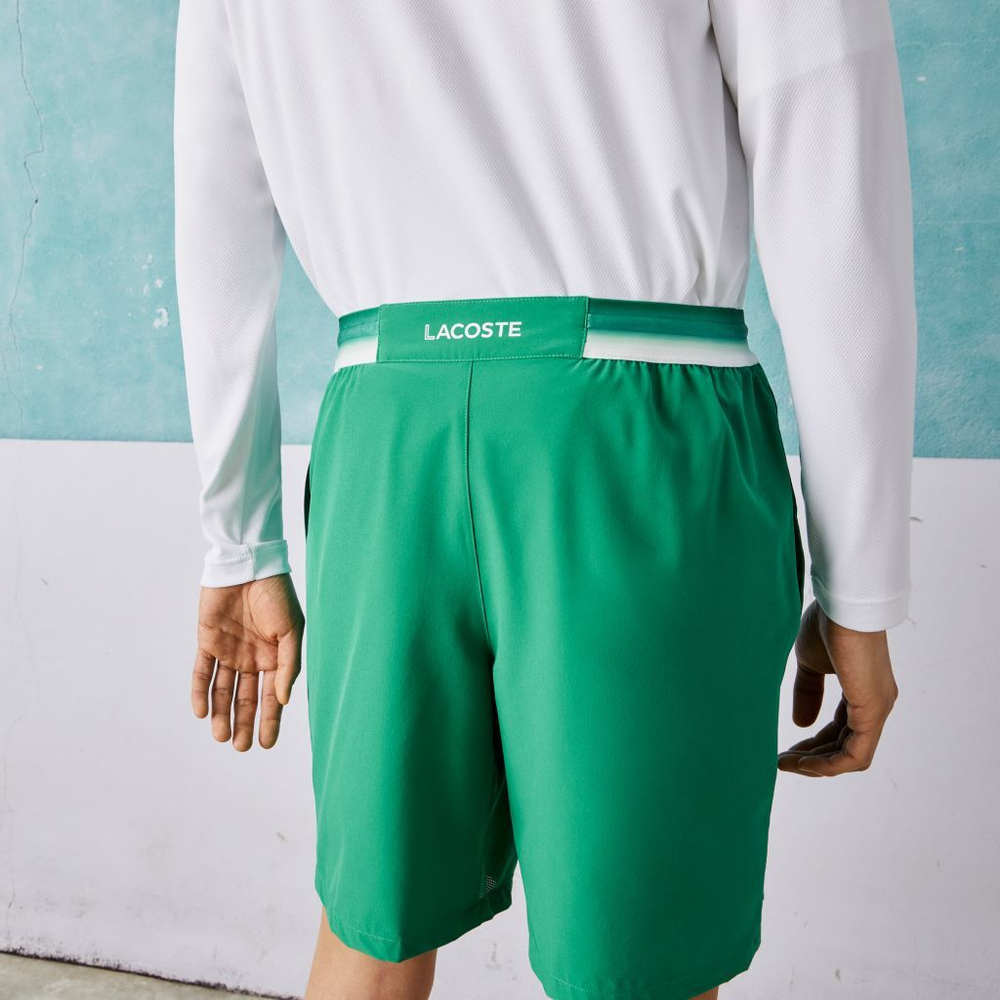 Мужские шорты теннисные Lacoste SPORT Stretch Shorts x Novak Djokovic - green