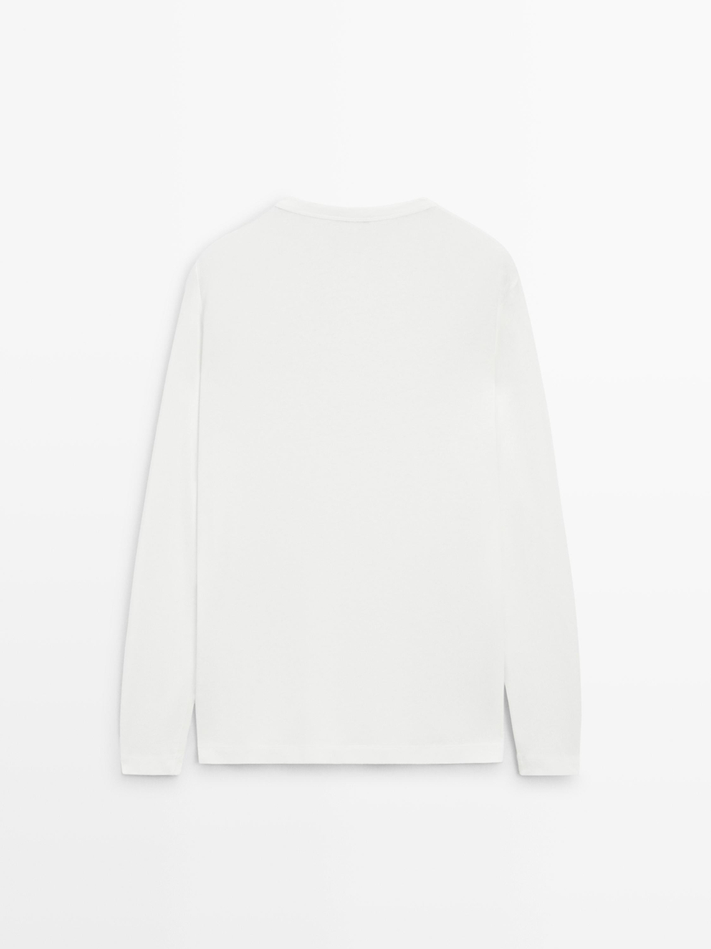 Massimo Dutti Футболка с длинными рукавами и воротником-стойкой, белый