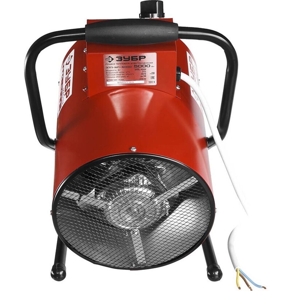 Тепловая пушка электрическая Зубр ЗТП-М1-5000 - [4,5 кВт / 220В]