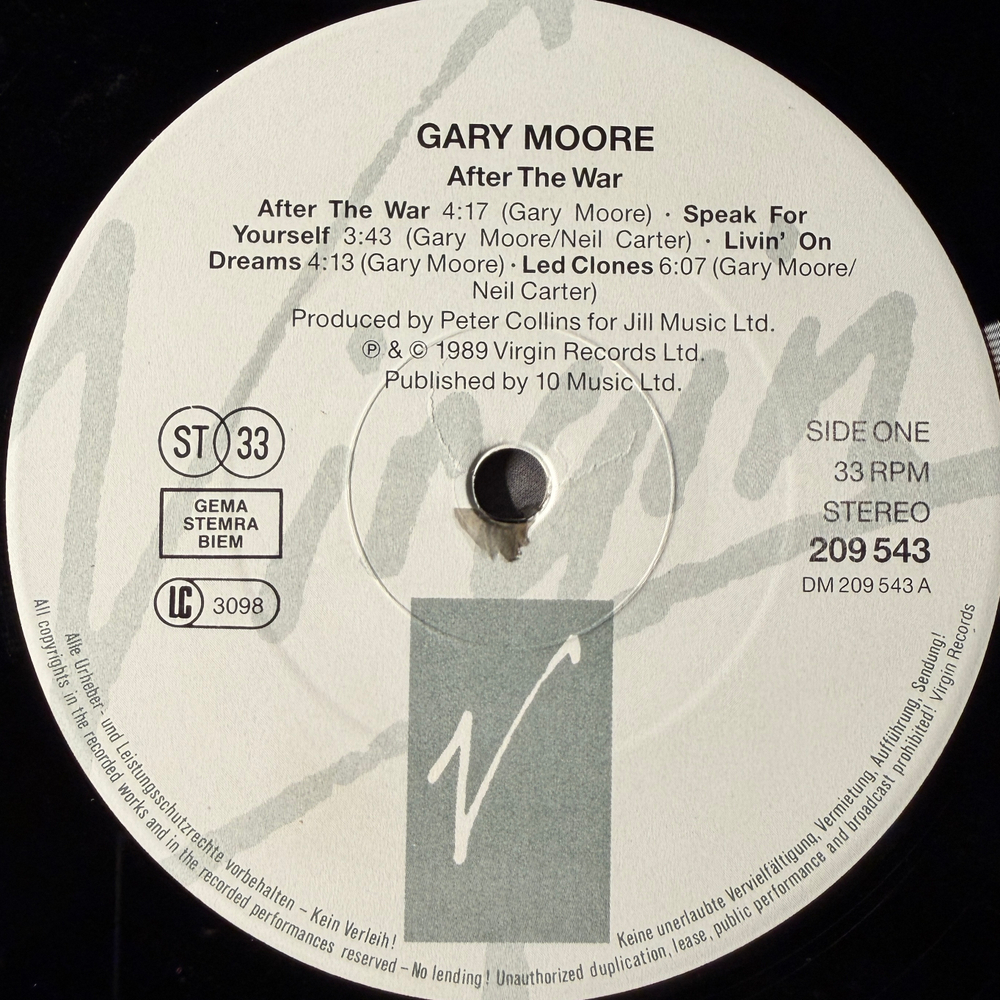 Gary Moore - After The War (Европа 1989г.)