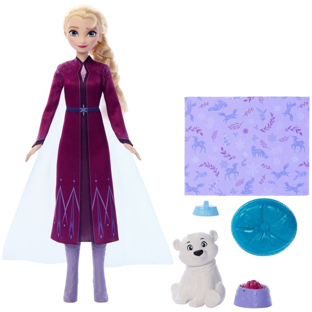 Disney Frozen - Принцесса Эльза с медвежонком Айсбергом кукла + аксессуары JFG16