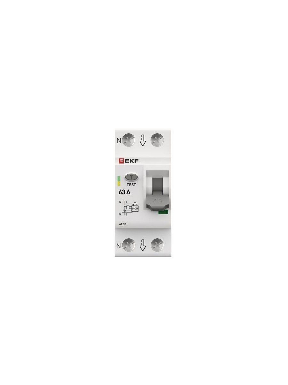 Устройство защиты от дугового пробоя (УЗДП) 1P+N 63А PROxima EKF afdd-2-63-pro