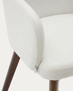 Стул Nelida из бежевой синели с ножками в темной отделке