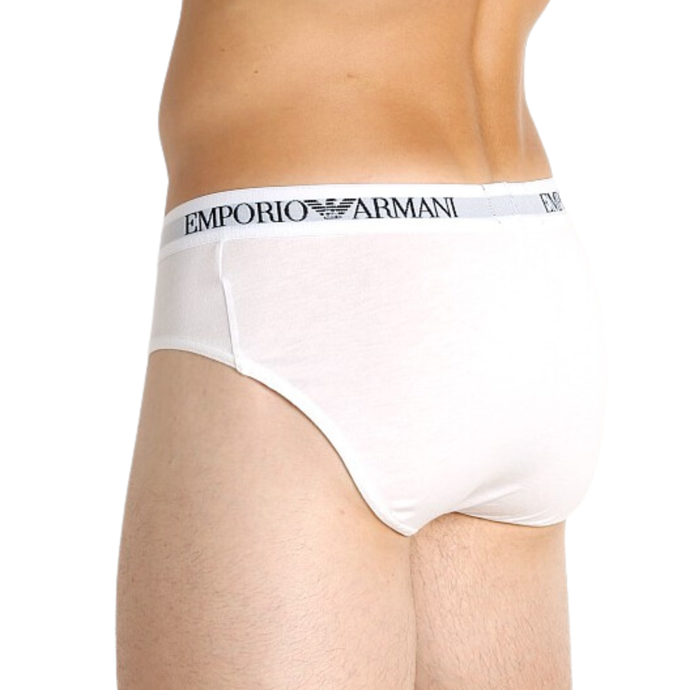 Мужские трусы брифы набор из 3 штук (белый, красный, черный) Emporio Armani 110824_CC722 23410