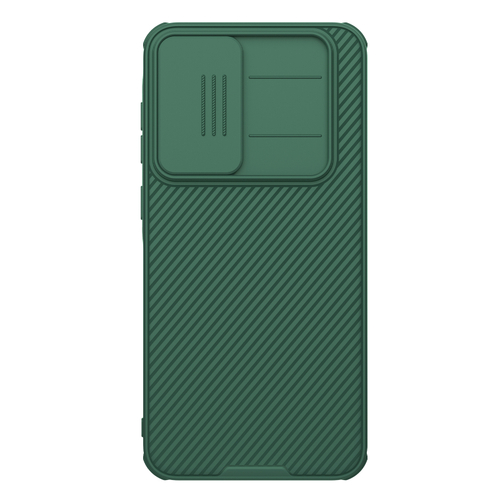 Чехол зеленого цвета (Dark Green) с защитной шторкой для камеры от Nillkin на Samsung Galaxy A36 5G, серия CamShield Pro Case