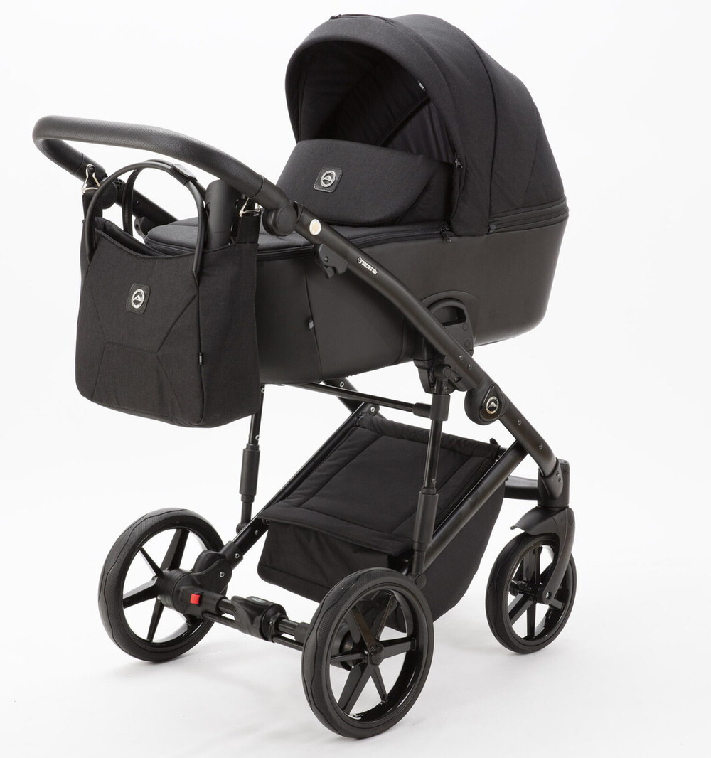 Детская коляска Adamex Mobi 3 в 1 M-PS37 Черный Кожа