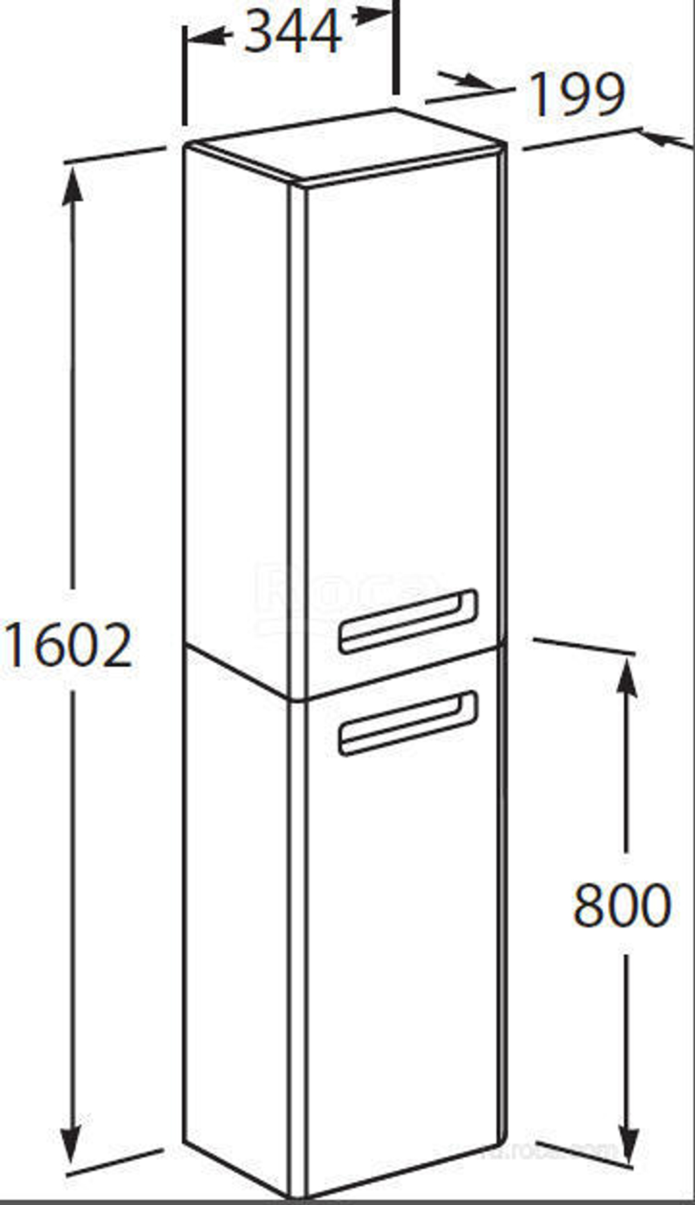 Шкаф - колонна Roca The Gap L цвет белый глянец ZRU9302884