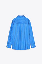 Рубашка оверсайз в полоску — zw collection