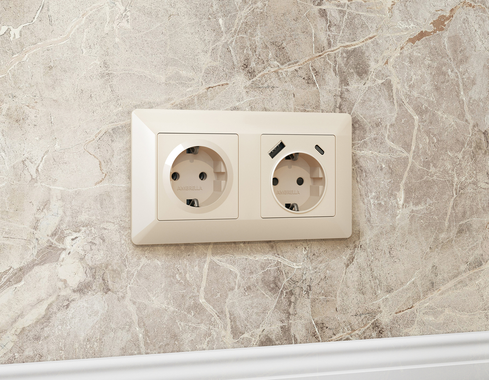 AF110304 Рамка ALFA Line (Бежевый глянец) 4-ая