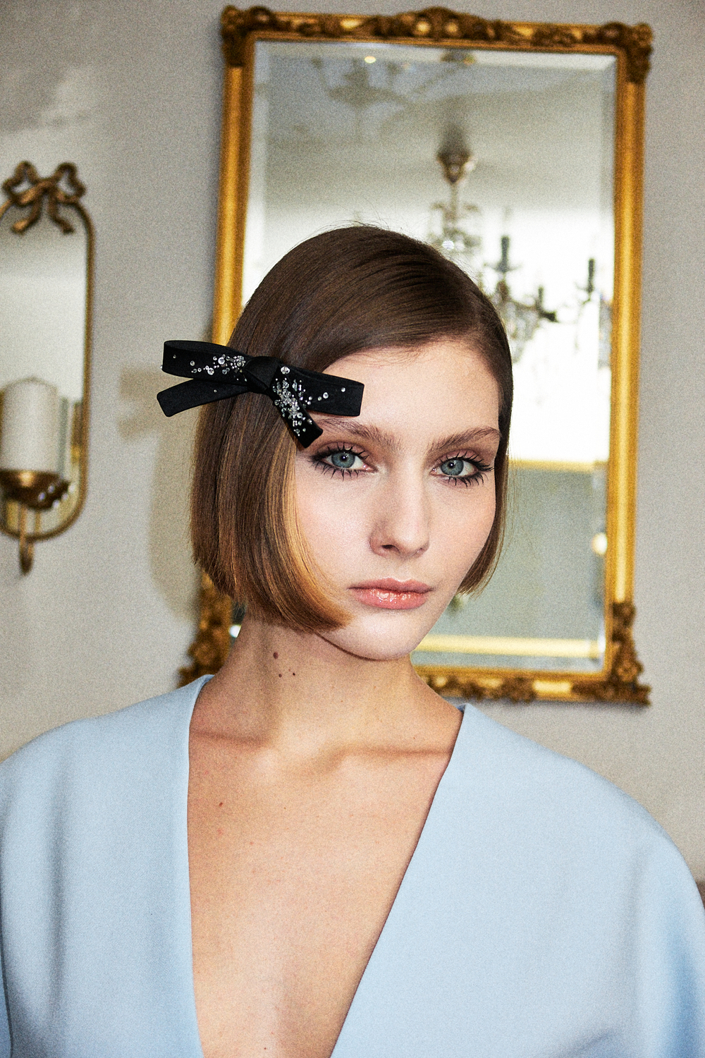 Бант "Стрекоза" S с мерцающим декором