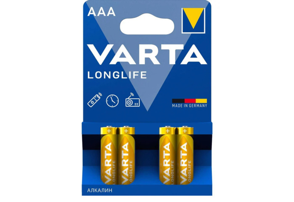 Элемент питания VARTA LONGLIFE LR03 BL4 4103 упак. 4 шт.
