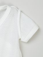 Боди-кимоно с коротким рукавом "Молоко" из ажурного хлопка 0+