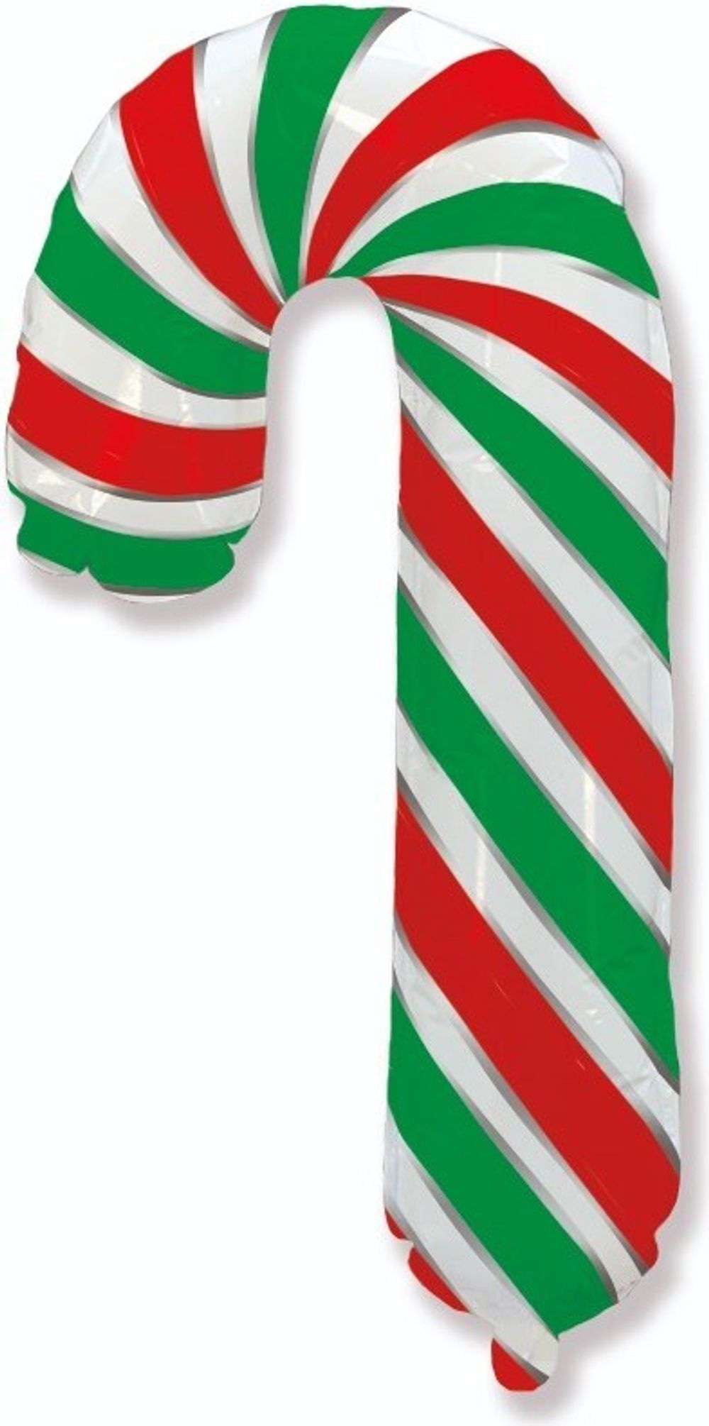 Шар (39''/99 см) Фигура, Леденец трость, Красный/Зеленый, 1 шт.