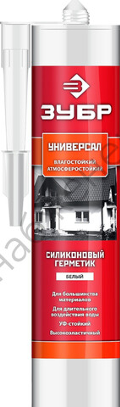 ЗУБР 280 мл белый, Универсальный силиконовый герметик, ПРОФЕССИОНАЛ (41233-0)