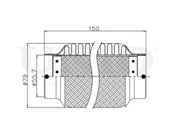 Гофра глушителя 55x150 мм InnerBraid UNIO EXP-55150