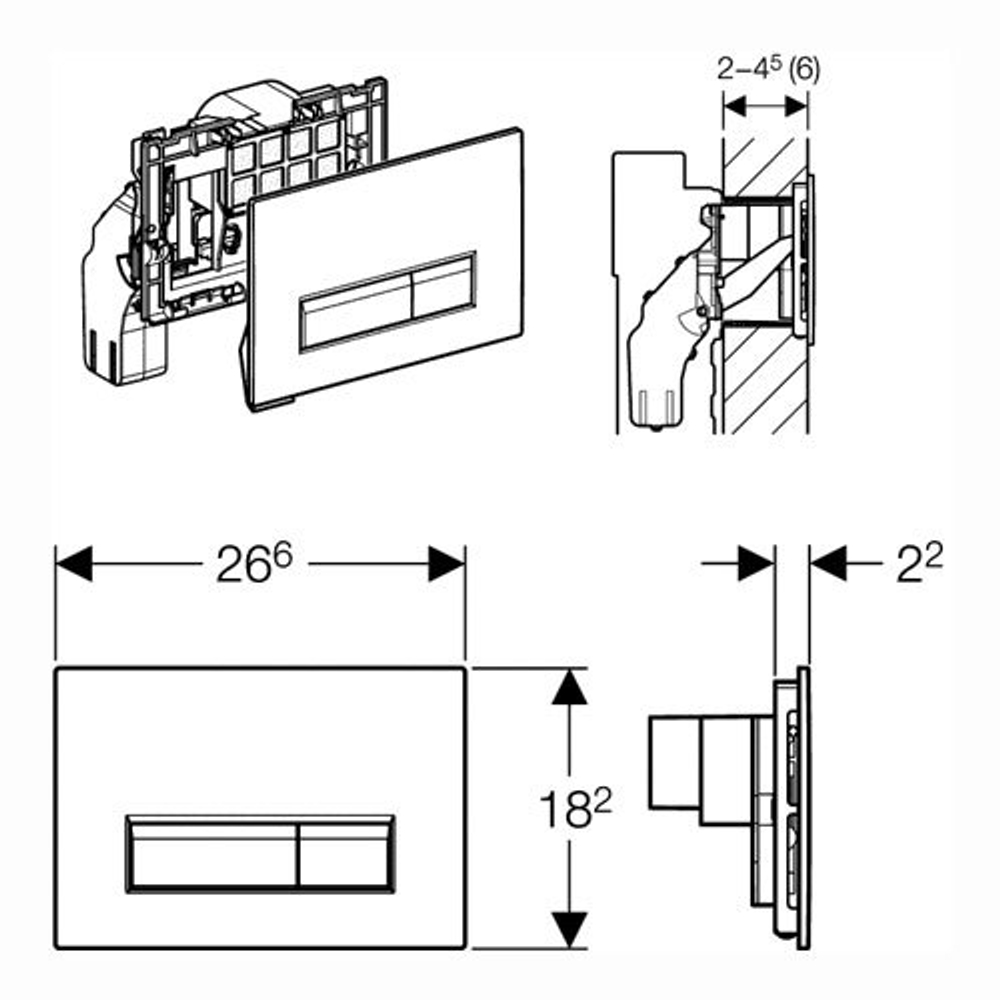 Смывная клавиша GEBERIT Sigma 40 115.600.KQ.1