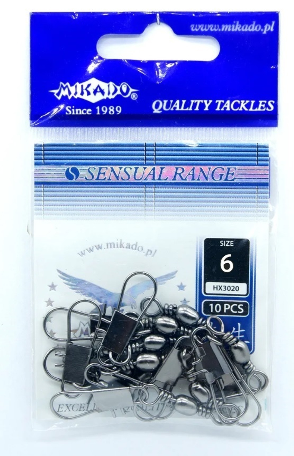 Вертлюг рыболовный  с карабином Mikado With Interlock Snap BN