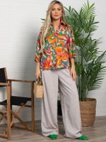 Блуза Ветерок (бежевая/цветы) Б15928-16М LT Collection