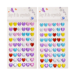 Наклейки-стразы Alingar, акриловые, "Радужные сердечки", пакет с европодвесом