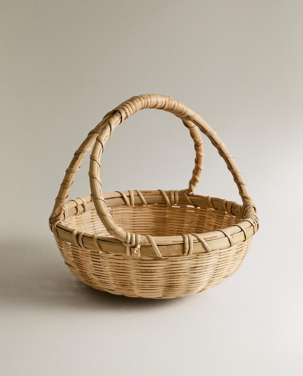 Zara Home Корзина из бамбука, цвет бежевый, 23 см