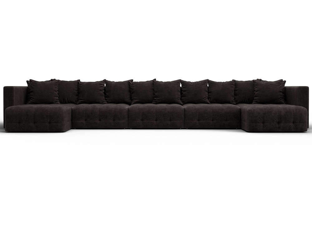 Диван П-образный Лига-052 НПБ МегаЛонг, BRUT 17 ВЕЛЮР коричневый