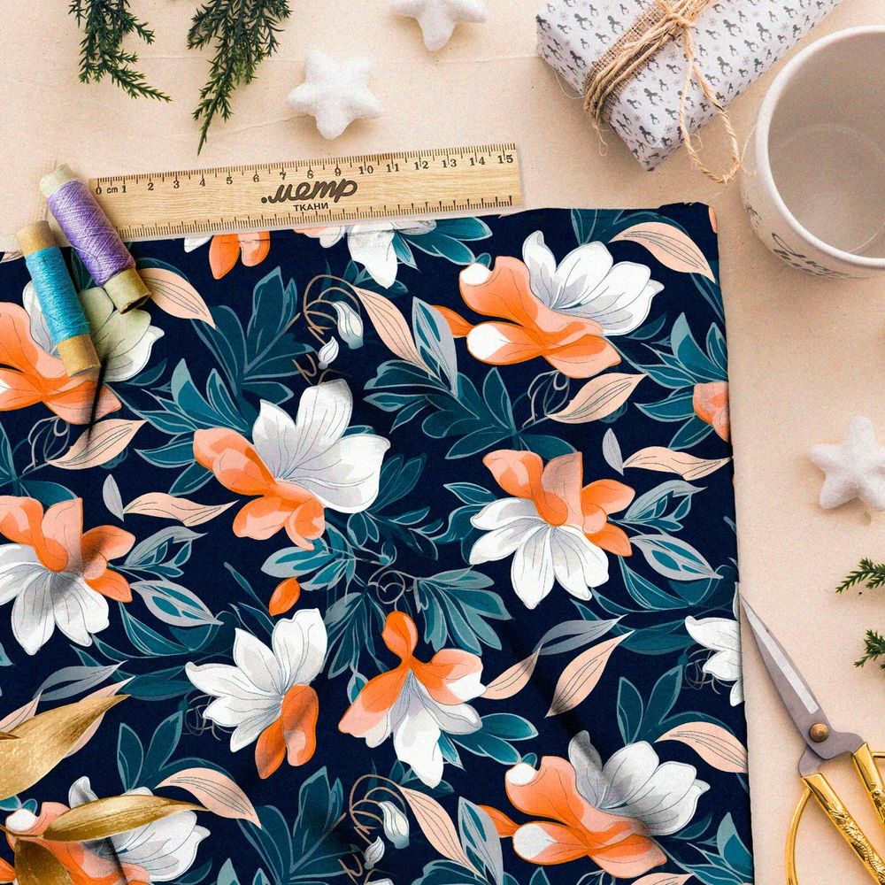 Ткань премиум таффета шепот ночного цветника