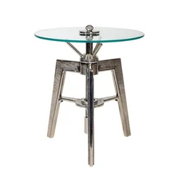 Журнальный столик Hardform 2 с регулировкой высоты, хром, стекло