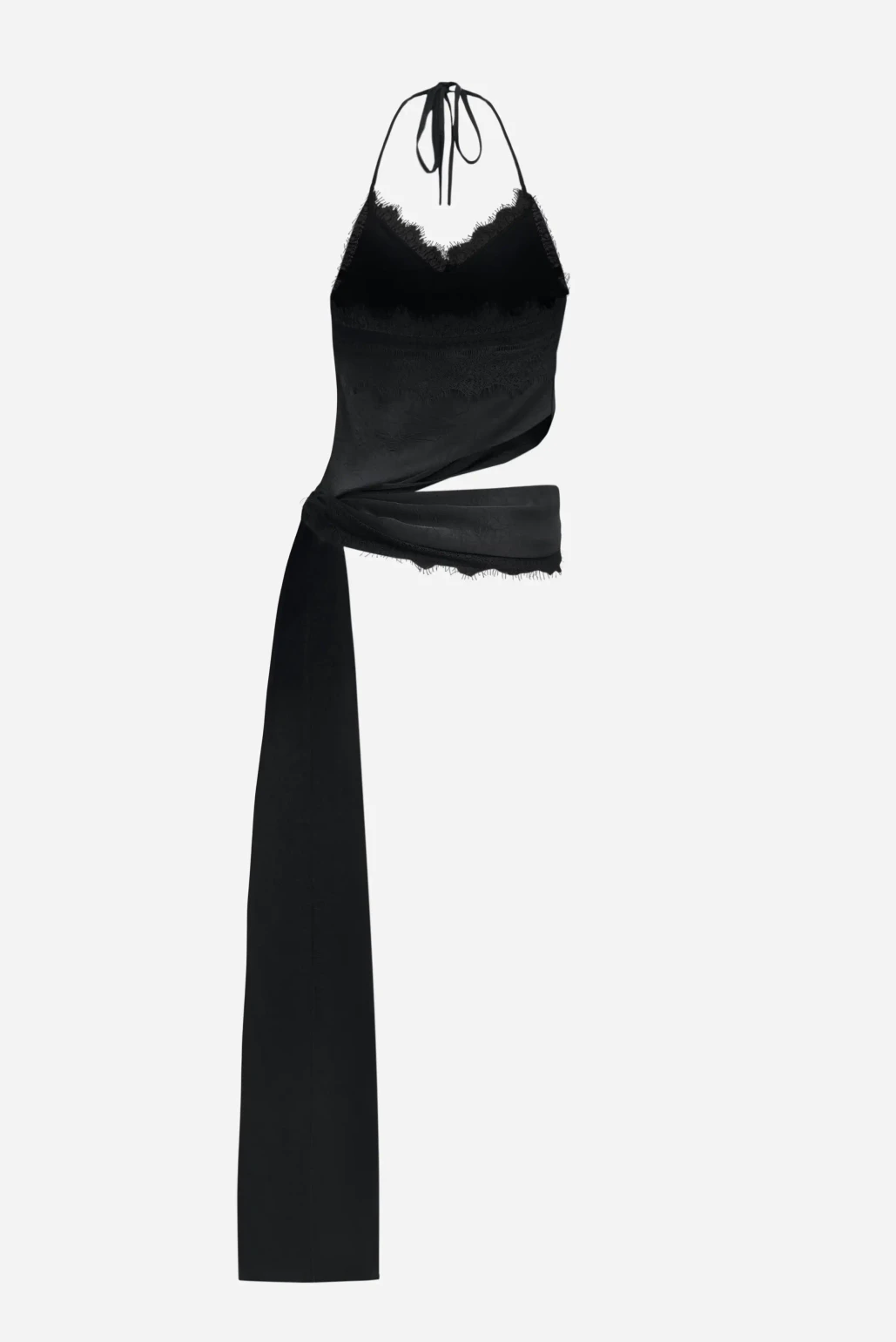 Топ с кружевом черный