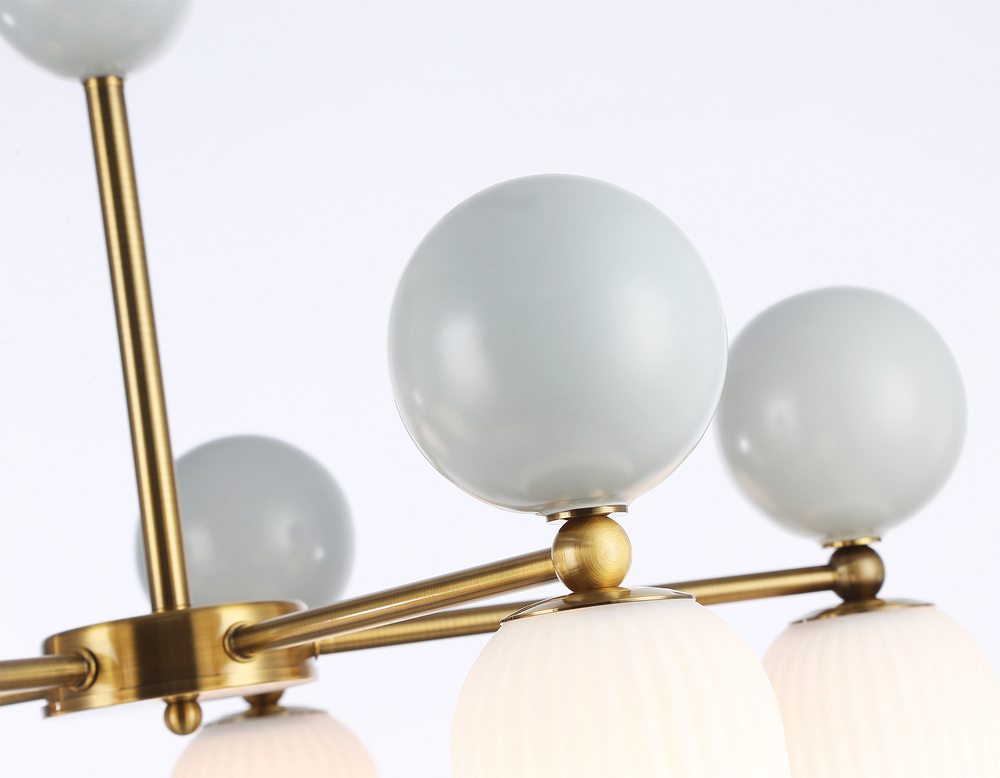 Светильник на штанге LH53104/5 BS/GR/FR латунь/серый/белый матовый G9*5 max 28W D650*750