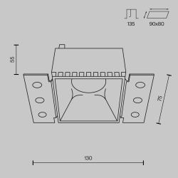 Встраиваемый светильник Maytoni Technical DL051-01-GU10-SQ-W