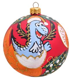 НФШ-1162/2 Ел. украшение Шар «Дракон Дед Мороз» 100 мм