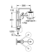 Душевая система с переключателем для настенного монтажа GROHE Vitalio, 26226000