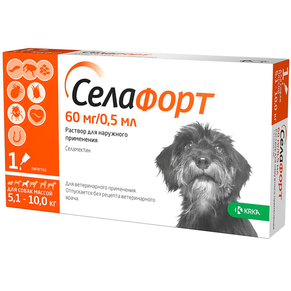 Селафорт для собак 5-10 кг 60 мг/0,5 мл