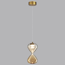 5093/4L PENDANT ODL25 357 античн.бронза/прозрачн./янтарный градиент/металл/стекло Подвес LED 4W 4000K 388Лм GLESSI