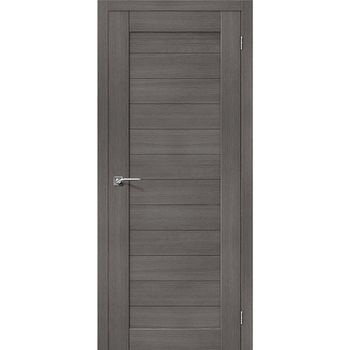 Межкомнатная дверь экошпон El Porta Порта-21 grey veralinga остеклённая