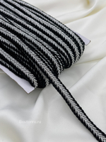 Тесьма Черная Косичка серебро