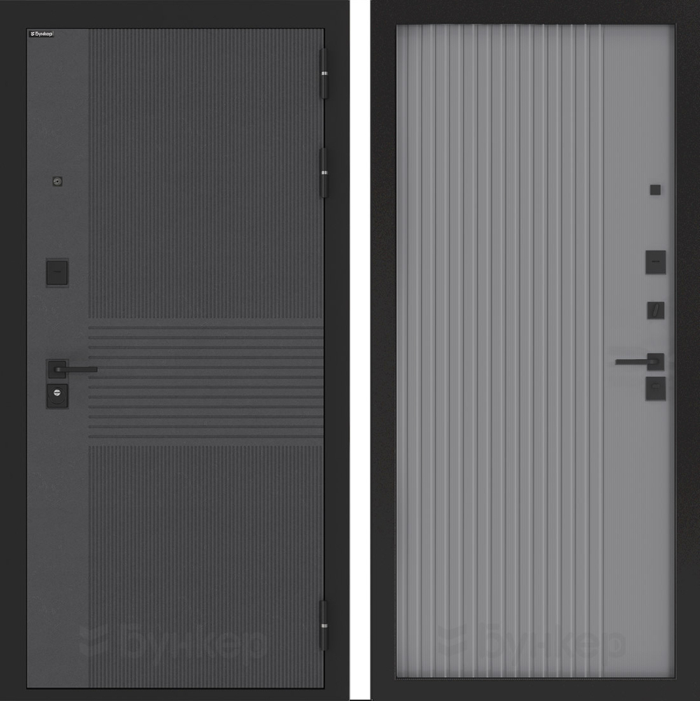 Дверь Входная Бункер BN-05 ХОМС Серый Софт рельеф, металлическая