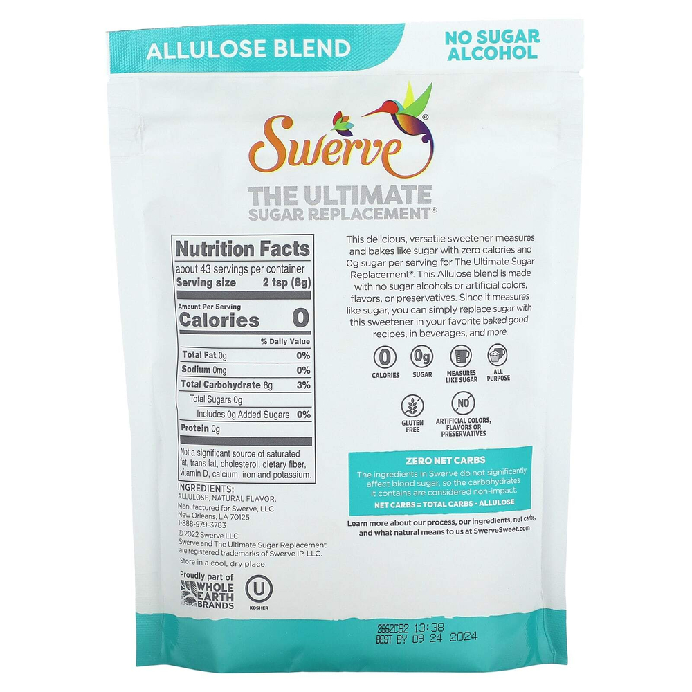 Swerve, The Ultimate Sugar Replacement, смесь аллулозы, 340 г (12 унций)