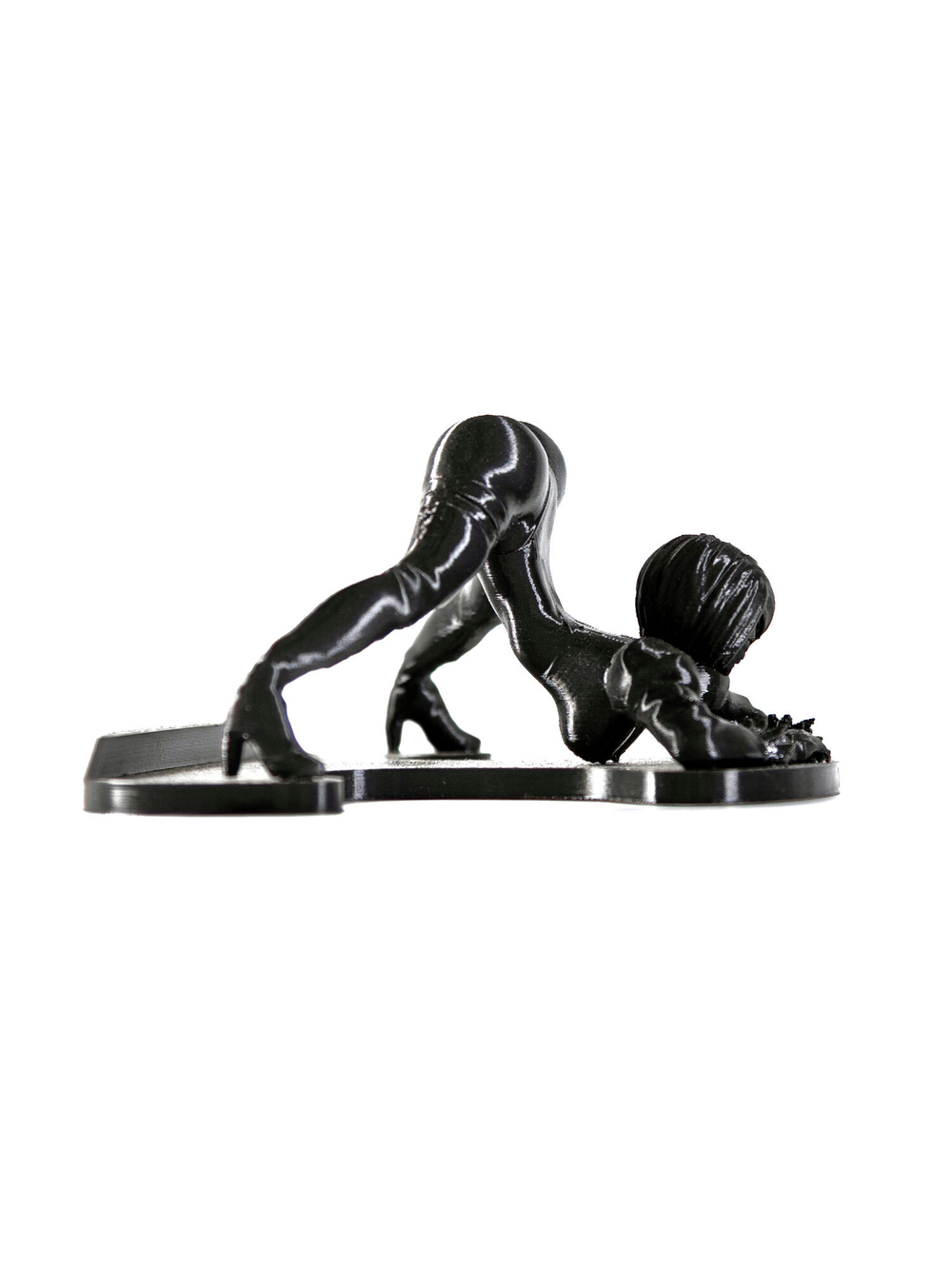 Подставка для телефона, девушка, 3D печать, длина 12 см., чёрная